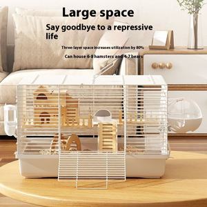 Forniture per nido d'orso Super lusso per rettili Golden Bear doppia gabbia realizzata in legno massiccio bottone in plastica economica speciale - Product Image 5