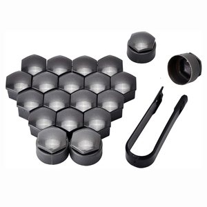 Couvercle d'écrou de roue noir gris 17mm couvercle d'écrou de roue couvercle d'écrou de roue pour <span class=keywords><strong>Volkswagen</strong></span> VW Audi Q3 Q5 A4L A6L A8 - Product Image 2