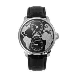 Montres pour homme, marque de luxe, montre mécanique automatique pour homme, double fuseau horaire, cadran avec carte du monde - Product Image 3