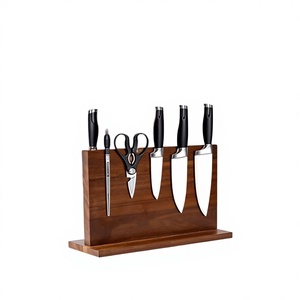 Hengyuwood Hot Selling New Eco-Friendly Wood Multifunctional <b>Kitchen</b> Magnetic Block Knife <b>Holder</b> with 7pcs Capacity - Product Image 2