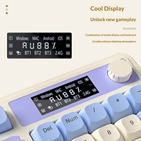Teclado de Membrana Aula S99PRO Nuevo Retro Gris, USB Tipo-C, Retroiluminación RGB, Cableado + Inalámbrico 2.4G, Ergonómico, Teclas PBT, Diseño Pluma para Escritorio