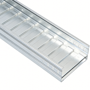 お手頃価格 工業用建設 ステンレス鋼/亜鉛メッキ鋼/アルミニウム製 ソリッドスルーケーブルトレイ 50mm 100mm 150mm 300mm - Product Image 3