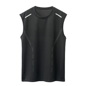 Customized Twill Men's High Quality Quick Dry Sleeveless Tank <b>Top</b> <b>Reflective</b> Sports Stringers for Fitness Training & Running - Product Image 3