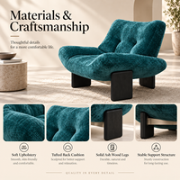 Fauteuil de loisirs minimaliste italien moderne, base en bois de frêne massif, revêtement en coton, design architectural, fauteuil d'appoint rembourré pour salon