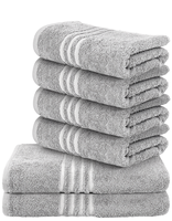 Ensemble de serviettes pour la maison, 4 serviettes de toilette 50x90cm, 2 serviettes de bain 70x140cm, gris clair, coton égyptien 400-600 GSM, couleurs personnalisées
