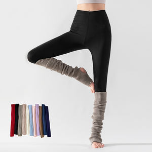 Keluaran baru penghangat kaki Slouch wanita hangat musim dingin lembut tumit akrilik lubang di atas lutut penghangat kaki untuk balet Pilates Yoga - Product Image 3