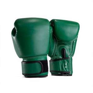Gants de boxe en cuir à doigts entiers avec sangle de poignet réglable pour la fermeture, équipement d'entraînement pour adultes, emballage personnalisable, vert et marron - Product Image 6