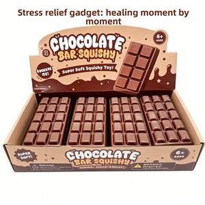 Jouets Squishy en Bloc de Chocolat les Plus Vendus, Matériau PU Écologique, Rebond Lent, Jouet Anti-Stress Emballé en Boîte - Product Image 2