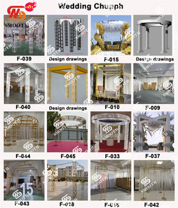 SMOOTH High Quality Shiny Gold Wedding Stainless Steel Metal Gold Chuppah Mandap Backdrop for Wedding Events Decor - Product Image 3