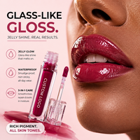 Huile à lèvres liquide minérale hydratante et repulpante transparente effet gelée, brillance waterproof, marque privée