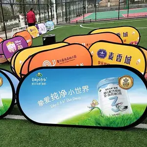 Iklan Outdoor Golf Promosi Acara Olahraga Kustom Lipat Horizontal POP UP Bingkai Banner