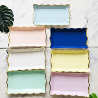 Ensemble de vaisselle pour décoration de fête, nouvelles assiettes à fruits en papier jetables, imprimées en UV colorées, style moderne, haute qualité, logo personnalisé