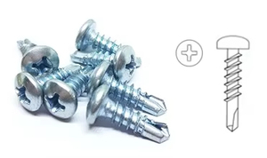 Stainless Steel Self Tapping <b>Screws</b> Metric Coarse Thread 12mm Cap Diameter Plain Finish Class 8.8 - Product Image 3