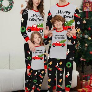 <span class=keywords><strong>Pigiama</strong></span> Personalizzato a Maniche Lunghe con Stampa <span class=keywords><strong>di</strong></span> Albero <span class=keywords><strong>di</strong></span> Natale e Auto, per Mamma, a Bassa Termicità - Product Image 1