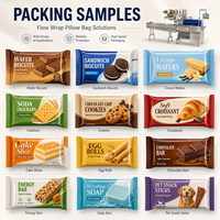 Machine d'emballage flow-pack pour biscuits, craquelins, barres énergétiques, mini-sandwichs, gaufrettes et biscuits en forme de coussin