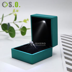 Hot Selling Square Faux PU Leather Cardboard Paper Custom LOGO Jewelry <b>Box</b> Wedding <b>Ring</b> Earrings Jewelry Package <b>Box</b> - Product Image 5