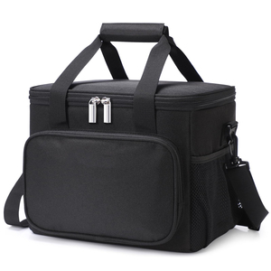 Sac à déjeuner isotherme de taille moyenne, boîte à lunch souple, sac isotherme pour adultes, hommes et femmes, noir - Product Image 1