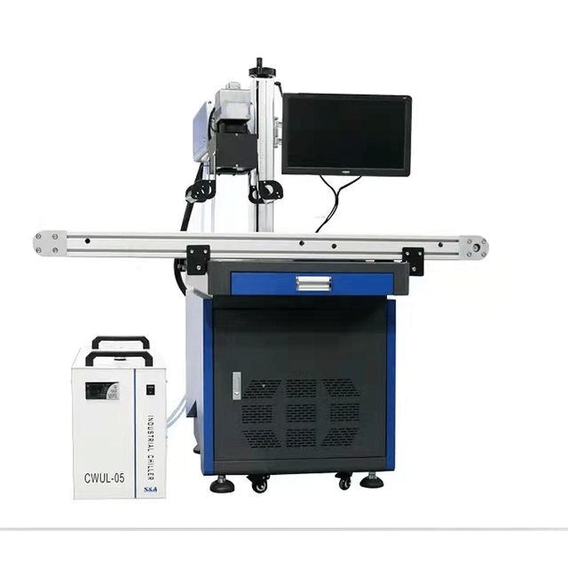 3w 5w 8w 10w 15w Desktop CCD Camera Automatic Visual Positioning UV Laser Marking Machine With Conveyor Belt