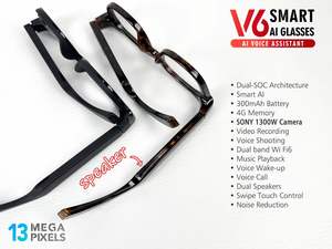 Lunettes Intelligentes IA avec Enregistrement Vidéo 13MP, Prise <span class=keywords><strong>de</strong></span> Vue Vocale, Wifi6, Appel Vocal, Double Haut-parleur, <span class=keywords><strong>Réduction</strong></span> du <span class=keywords><strong>Bruit</strong></span> et Assistant IA - Product Image 3