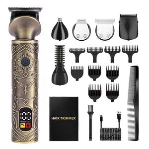 Juego De Cortadora De Pelo <span class=keywords><strong>El</strong></span>éctrica T9 Vintage Maquinas De <span class=keywords><strong>Barberia</strong></span> Afeitadora De Barba Recortadora Impermeable Para Hombres Peluquero - Product Image 2