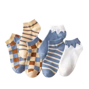 Sifot meias coloridas de algodão femininas, meias respiráveis e macias de algodão para mulheres, com estampa personalizada