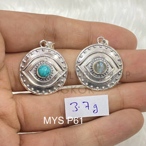 Colgante de piedras preciosas Hecho a mano Joyería de Plata de Ley 925 Joyería de plata 925 - Product Image 1