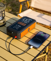Démarreur de voiture avec compresseur d'air 2000A de pointe, gonflage rapide 22 cylindres, batterie externe 8000mAh