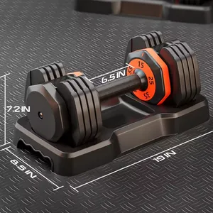Gym Home FitnessEquipment latihan 25kg 55LB Set Dumbbell dapat disesuaikan