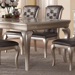 Ensembles <span class=keywords><strong>de</strong></span> salle à manger <span class=keywords><strong>de</strong></span> luxe au design moderne <span class=keywords><strong>table</strong></span> à manger avec dessus en verre avec <span class=keywords><strong>6</strong></span> chaises ensembles <span class=keywords><strong>de</strong></span> <span class=keywords><strong>table</strong></span> à manger en bois - Product Image 2