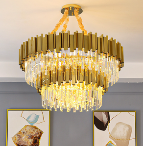APCITL Modern Gold-plated Round Chandelier with Crystals LED Dimmable Warm <strong>White</strong> <strong>Hanging</strong> for Home &amp; Hotel - Product Image 6