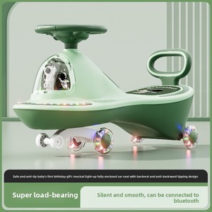 Voiture à bascule en plastique pour enfants de 1 à 3 ans et de 3 à 6 ans, deux places, deux roues silencieuses et clignotantes, unisexe, anti-basculement - Product Image 4