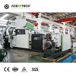 Long Service Life 1500kg/h Waste Plastic PP/PE Film Recycling 2 Stage Making Pellets Granulating Production Line ACSS