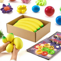 Jouet anti-stress en TPR en forme de banane géante, jouet sensoriel réaliste à presser pour adultes