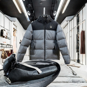 Men's Waterproof Puffer Jacket with Zipper Closure Thick <b>PC</b> Material Winter Parka Featuring Front Logo - Product Image 3