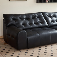 Canapé électrique inclinable multifonctionnel Black Bear, ensemble en cuir pleine fleur importé de style minimaliste italien pour la maison, l'hôtel et l'appartement
