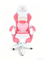 Meilleure chaise de jeu robuste pour ordinateur avec support lombaire, chaise de jeu blanche et rose pour filles