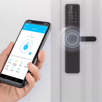 Cerradura de puerta de hotel para casa inteligente TTLOCK, huella dactilar y contraseña, desbloqueo remoto de aluminio a través de la aplicación Tuya, Wifi, almacenamiento de datos en la nube, puerta de acero