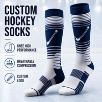 Chaussettes de hockey sur glace personnalisées, respirantes, élastiques, douces, confortables, durables, chaussettes de compression pour hommes pour l'entraînement sportif