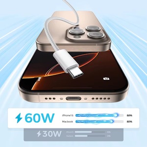 Cavo di Ricarica Intrecciato in Rame Puro da 1M 2M Tipo <span class=keywords><strong>C</strong></span> a Tipo <span class=keywords><strong>C</strong></span> 60W per iPhone 16, Cavo di Ricarica Rapida per iPhone 17 16 Pro Max 15 - Product Image 4