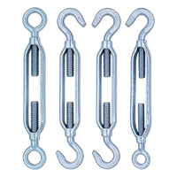 Tendeurs à corps ouvert robustes en acier galvanisé pour câbles métalliques OC CC OO, quincaillerie de rigging, fixations, boulons à œil et crochets