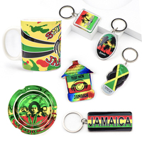 Porte-clés décapsuleur de bouteille de bière en métal de luxe avec revêtement en feuille d'époxy, souvenirs personnalisés de la Jamaïque