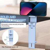 Support de téléphone universel pliable et rotatif à 360° pour voyage en avion/voiture/lit, compatible avec les téléphones de 4,7 à 6,9 pouces