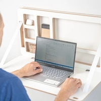Station de travail multifonctionnelle Solution d'économie d'espace Bureau pliable pour ordinateur portable Bureau mural pliable en bois massif pour la maison
