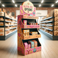 Support de présentation en carton ondulé pour produits cosmétiques, présentoir de sol pop-up PLV pour magasins de détail