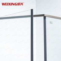 Weixing Cabine de douche Offre Spéciale 304 Acier inoxydable brossé Gun Gris encadré Verre trempé Diamant Charnière Salle de douche