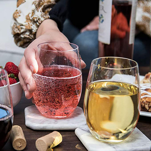 Kırılmaz 12oz PET/Tritan şarap bardağı trumblers şeffaf plastik sapsız şarap kadehleri şarap bardağı es - Product Image 3