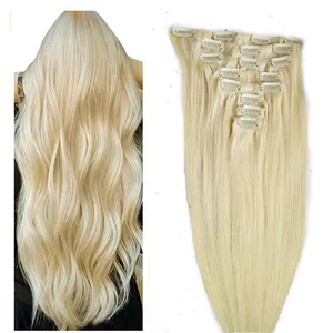 Salon Kwaliteit 100% Maagdelijke Ruwe Clip-Ins Extensions Menselijk Haar 14-24Inch Dubbel Getekende Clip In Ruwe Haarverlenging