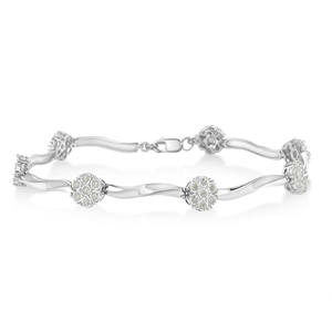 . Bracciale Tennis a grappolo in 1.0 Cttw in argento 925 Sterling - Product Image 2