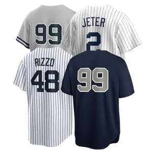 48 Rizzo Mens बेसबॉल यांकी लघु आस्तीन वर्दी 2 जेटर जर्सी कस्टम खेल शर्ट
