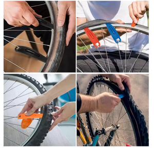 Levier de pneu de vélo 3 pièces haute résistance. Clé de réparation de vélo. Utilisé comme ouvre-<span class=keywords><strong>porte</strong></span> de vélo et outil de levier. Outil de réparation de pneus. - Product Image 2